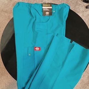 Womens Jr Fit Small Tall Dickies Xtreme Stretch BOTTOM scrubs blue